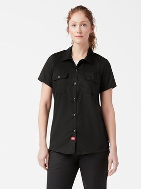 Dickies Women's Cropped Work Shirt, Size Small